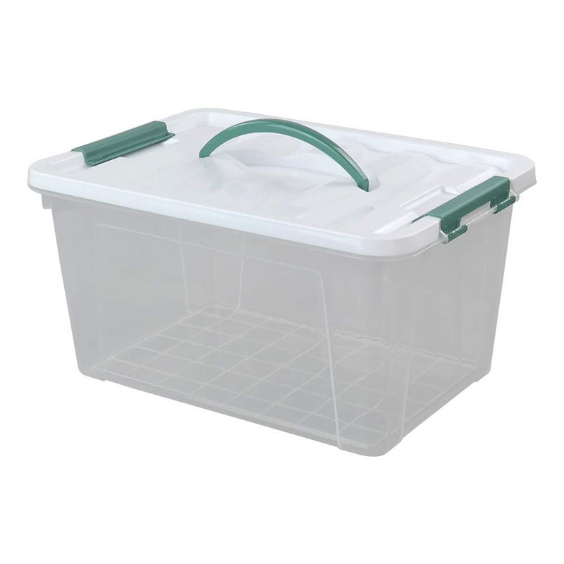Gloreen 14 Quart Clear Storage Bins with Lid and Handle, Multipurpose Stackable Plastic Storage Latches Box/Containers - Image 1